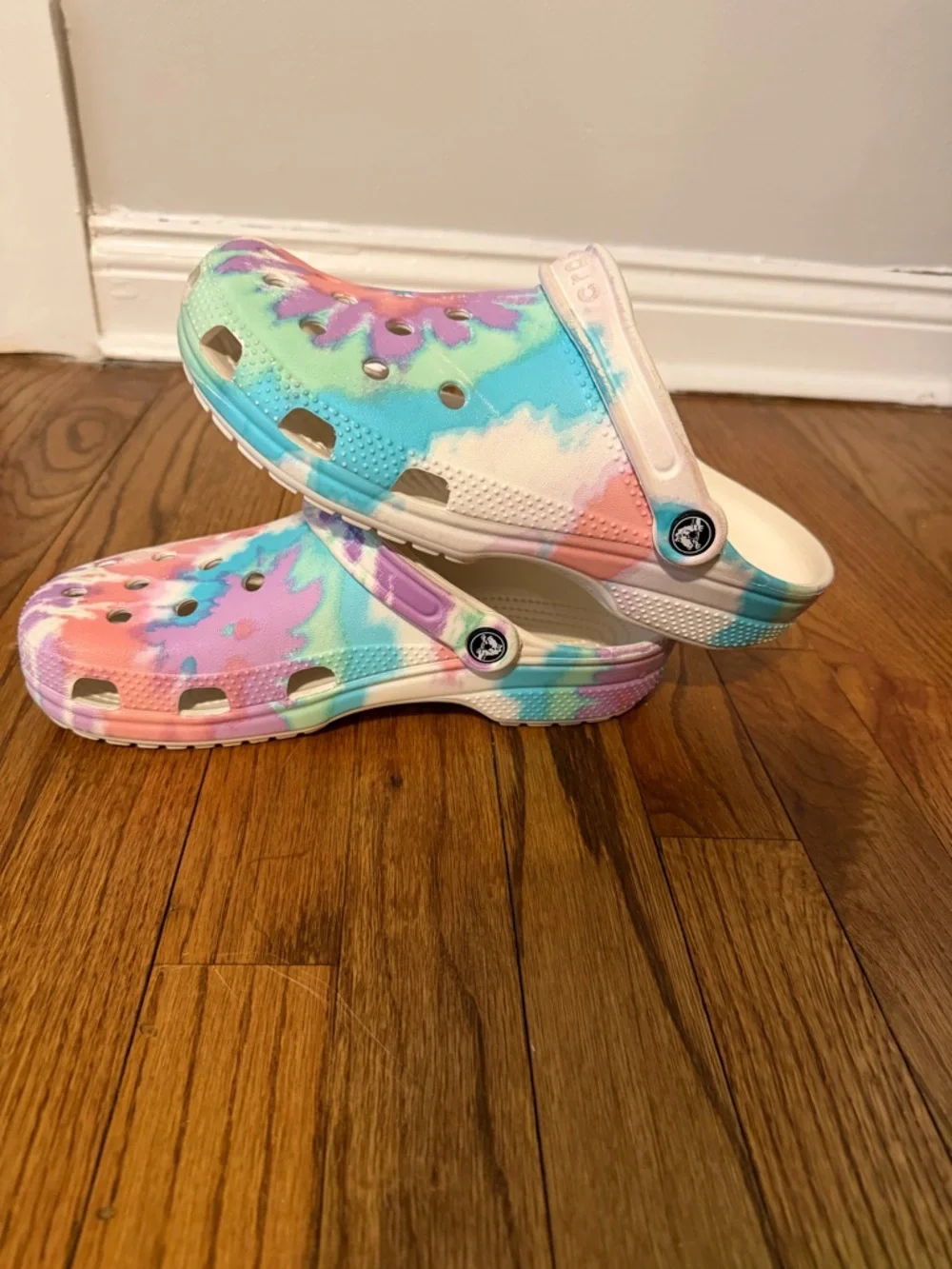 CROCS Classic Fresco/Multi Tie-Dye Graphic Clogs Shoes ~ M7 W9